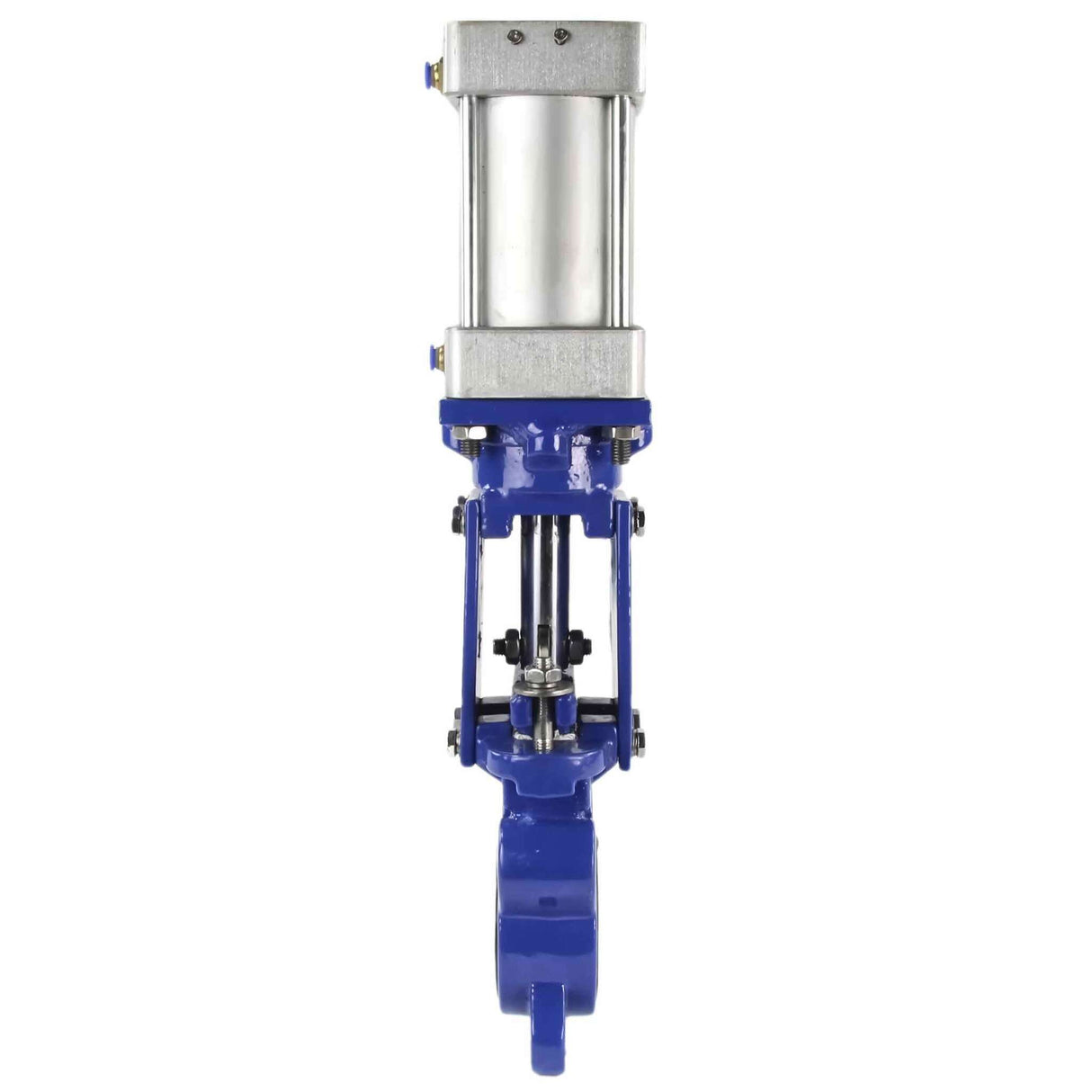 Knife gate valve Elephant GGG40-SS304-EPDM-2W-DA, body material - cast iron GGG40, knife material - stainless steel AISI 304, seal - EPDM, pneumatic actuator