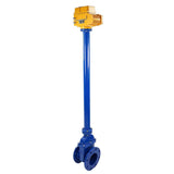 Wedge gate valve 30c939r blue Elephant-GGG50-EPDM-F4-BLUE PSI232 class 150 flange connection, with rubber lined wedge EPDM, control column L=800 mm, electric actuator Elephant MT 110/220V