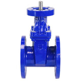 Wedge gate valve Elephant GVWN1414E-2W-F (F4) BLUE PN10, body material - cast iron GGG50, wedge material - cast iron + EPDM, seal - EPDM, stem only
