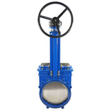 Knife gate valve Elephant GGG40-SS304-NBR-2W, body material - cast iron GGG40, knife material - stainless steel AISI 304, seal - NBR, gear operated