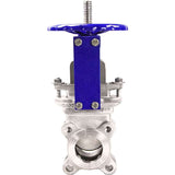 Knife gate valve Elephant SS316-SS316-METAL-1W-W, body material - stainless steel AISI 316, knife material - stainless steel AISI 316, seal - METAL, handwheel operated