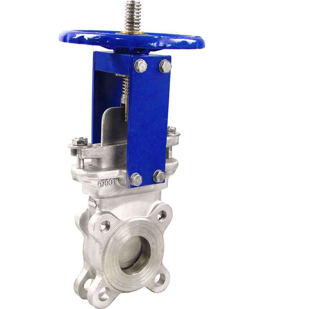 Knife gate valve Elephant SS304-SS304-EPDM-1W-W, body material - stainless steel AISI 304, knife material - stainless steel AISI 304, seal - EPDM, handwheel operated