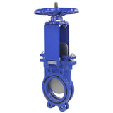 Knife gate valve Elephant GGG40-NBR, body material - cast iron GGG40, knife material - stainless steel AISI 304, seal - NBR, handwheel operated