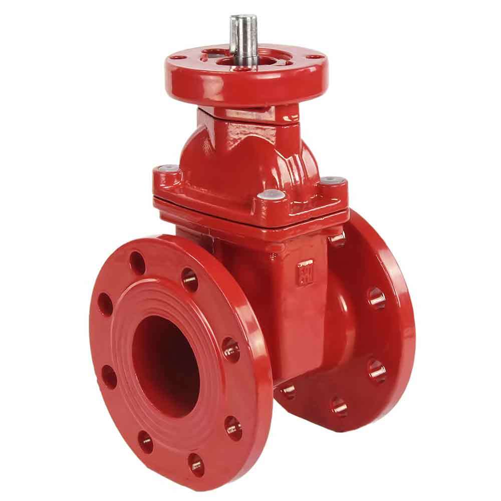 Wedge gate valve Elephant GVWN1414E-2W-F (F4) RED PN16, body material - cast iron GGG50, wedge material - cast iron + EPDM, seal - EPDM, stem only