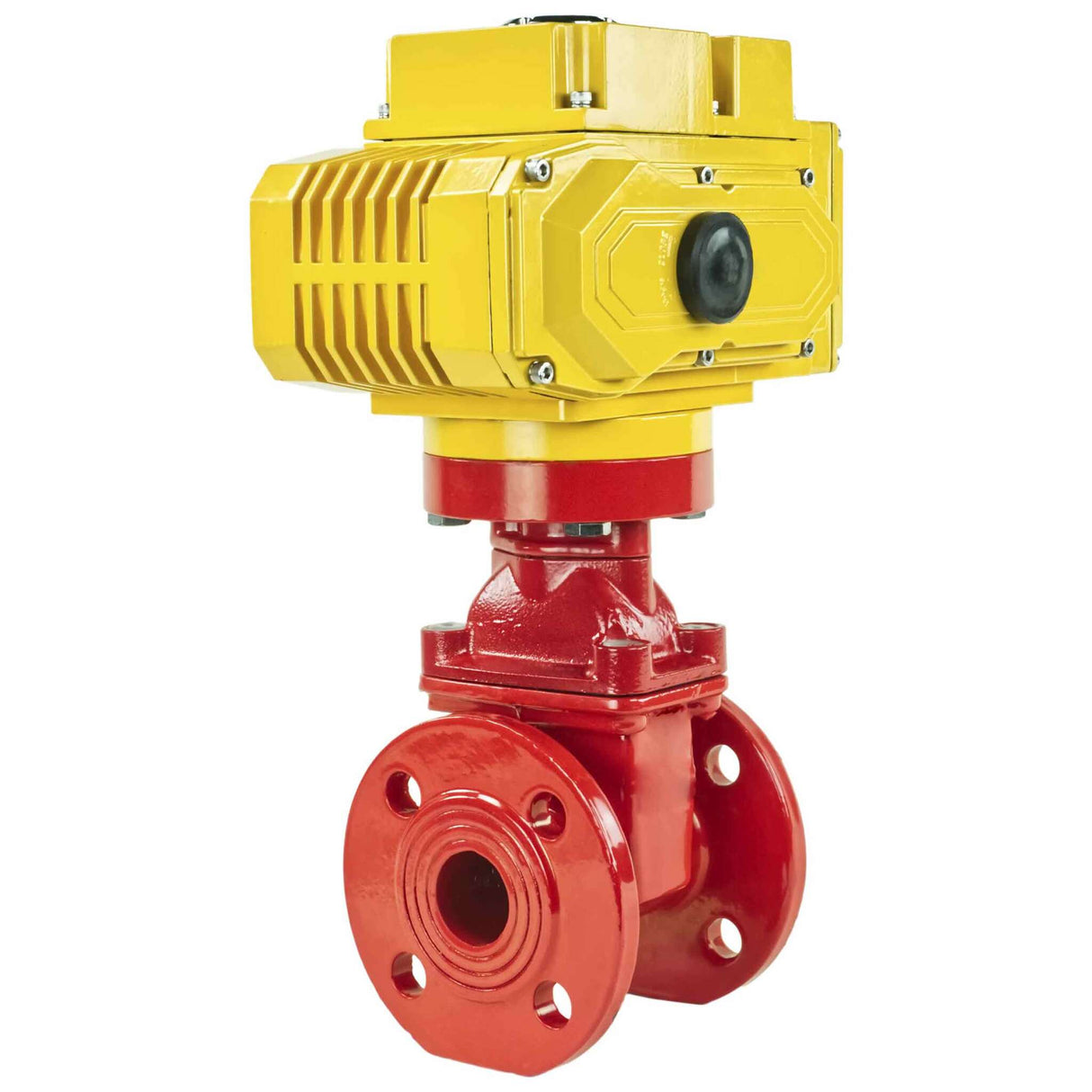 Wedge gate valve 30c939r red Elephant-GGG50-EPDM-F4-RED PSI232 class 150 T=230-248°F flange connection, with rubber lined wedge EPDM, electric actuator Elephant MT-110/220, 110/220V