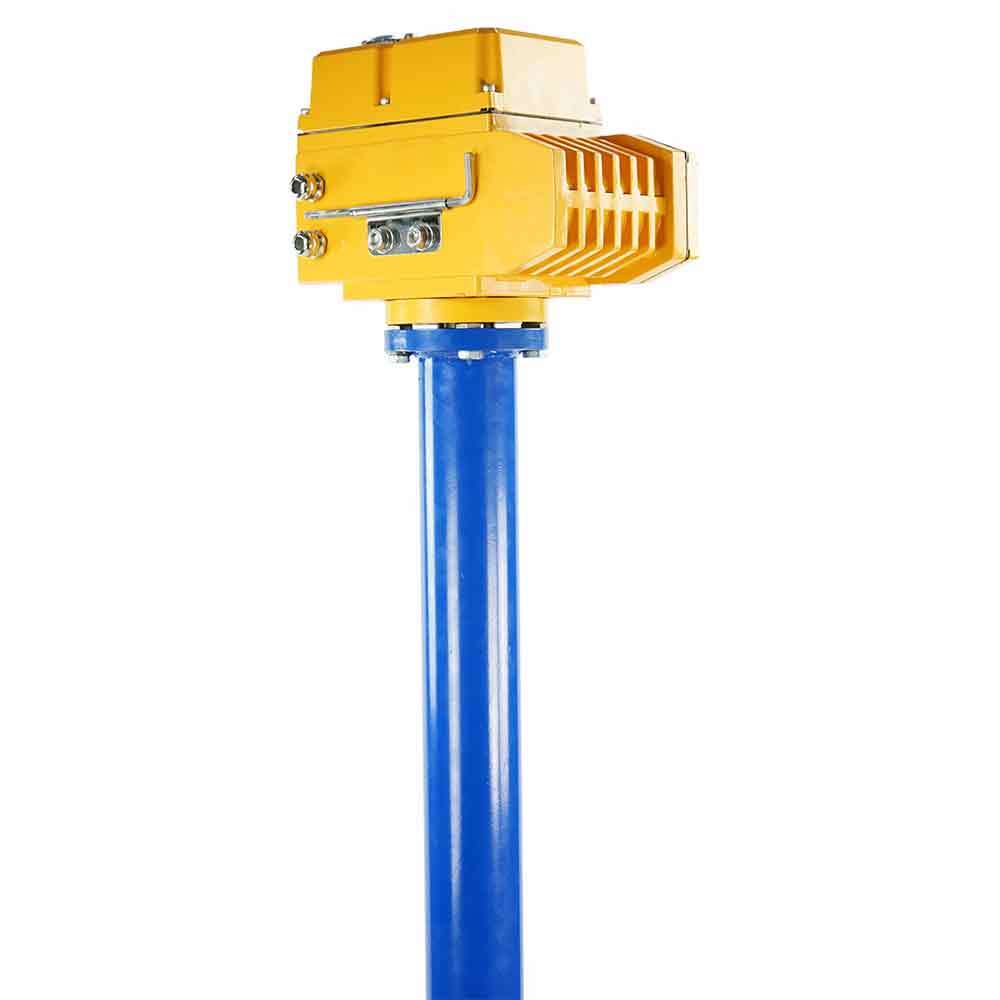 Wedge gate valve 30c939r blue Elephant-GGG50-EPDM-F4-BLUE PSI232 class 150 flange connection, with rubber lined wedge EPDM, control column L=1500 mm, electric actuator Elephant MT 110/220V