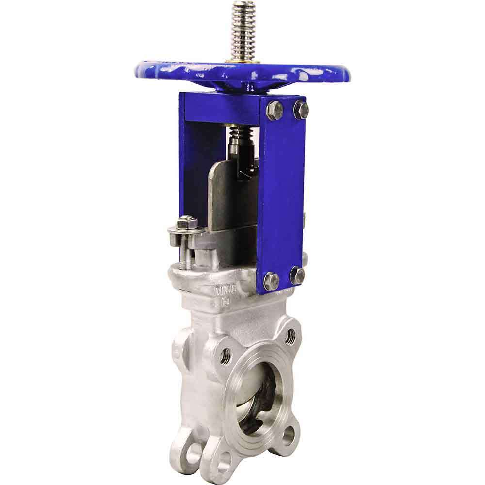 Knife gate valve Elephant SS316-SS316-METAL-1W-W, body material - stainless steel AISI 316, knife material - stainless steel AISI 316, seal - METAL, handwheel operated