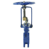 Knife gate valve Elephant WCB-SS304-METAL-1W, body material - stainless steel WCB, knife material - stainless steel AISI 304, seal - METAL, handwheel operated