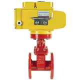 Wedge gate valve 30c939r red Elephant-GGG50-EPDM-F4-RED PSI232 class 150 T=230-248°F flange connection, with rubber lined wedge EPDM, electric actuator Elephant MT-110/220, 110/220V