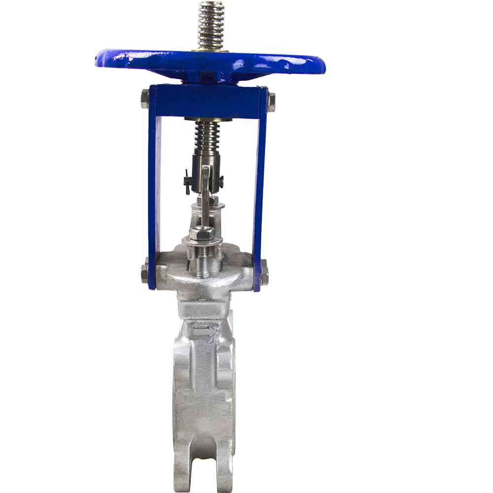 Knife gate valve Elephant SS304-SS304-EPDM-1W-W, body material - stainless steel AISI 304, knife material - stainless steel AISI 304, seal - EPDM, handwheel operated