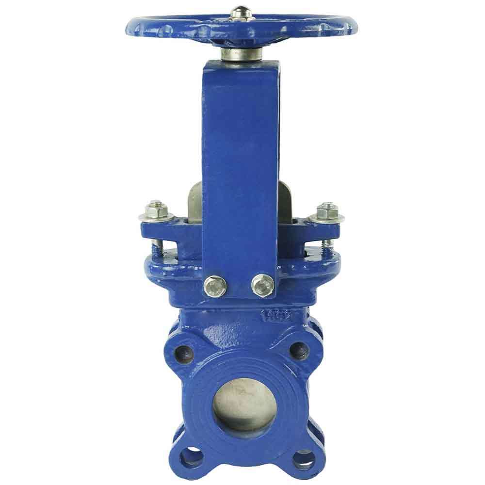 Knife gate valve Elephant WCB-SS304-METAL-1W, body material - stainless steel WCB, knife material - stainless steel AISI 304, seal - METAL, handwheel operated