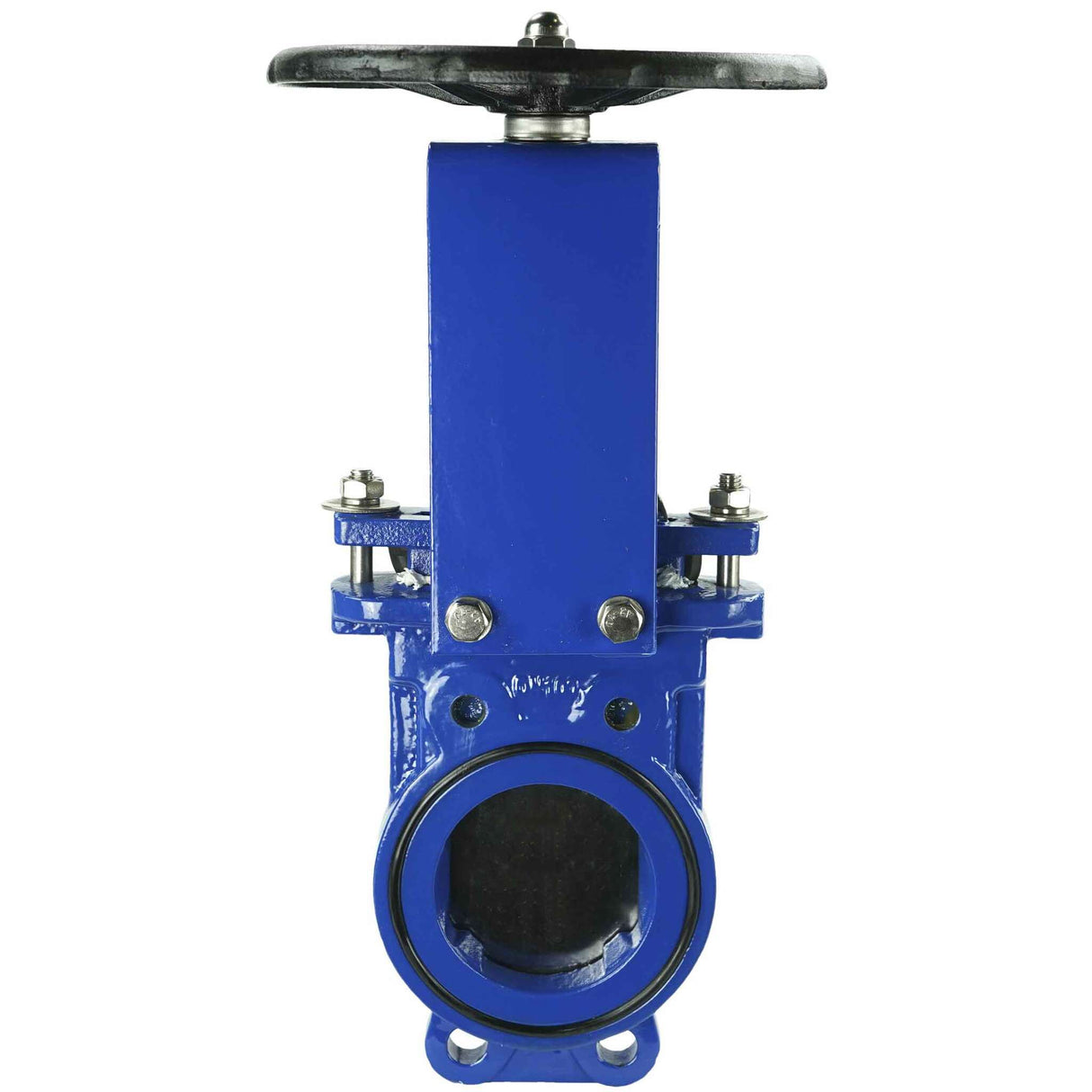 Knife gate valve Elephant GGG40-SS304-NBR-2W, body material - cast iron GGG40, knife material - stainless steel AISI 304, seal - NBR, handwheel operated