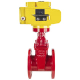 Wedge gate valve 30c939r red Elephant-GGG50-EPDM-F4-RED PSI232 class 150 T=230-248°F flange connection, with rubber lined wedge EPDM, electric actuator Elephant MT-380, 380V