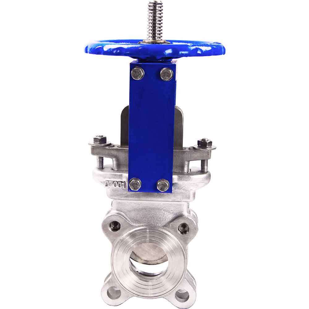 Knife gate valve Elephant SS316-SS316-METAL-1W-W, body material - stainless steel AISI 316, knife material - stainless steel AISI 316, seal - METAL, handwheel operated