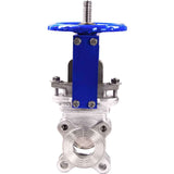 Knife gate valve Elephant SS316-SS316-METAL-1W-W, body material - stainless steel AISI 316, knife material - stainless steel AISI 316, seal - METAL, handwheel operated