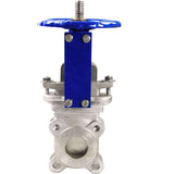 Knife gate valve Elephant SS304-SS304-METAL-1W-W, body material - stainless steel AISI 304, knife material - stainless steel AISI 304, seal - METAL, handwheel operated