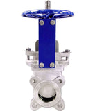 Knife gate valve Elephant SS304-SS304-EPDM-1W-W, body material - stainless steel AISI 304, knife material - stainless steel AISI 304, seal - EPDM, handwheel operated