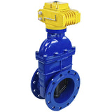 Wedge gate valve 30c939r blue Elephant-GGG50-EPDM-F4-BLUE PSI145 class 150 T=230-248°F flange connection, with rubber lined wedge EPDM, electric actuator Elephant MT-110/220 110/220V