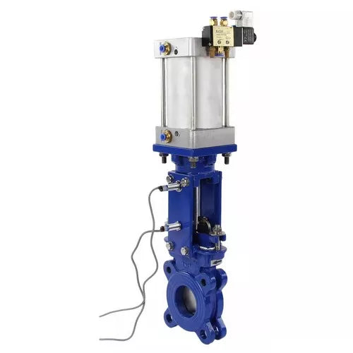 Gate valves Elephant GVKR1331E-2W-Fb-2P interflanged, with sliding spindle, body - cast iron GGG-40, seal - EPDM, with pneumatic actuator, WENZ, pneumatic valve 4V210-08 24V and induction sensors LJ12A3-4-J/EZ 24V
