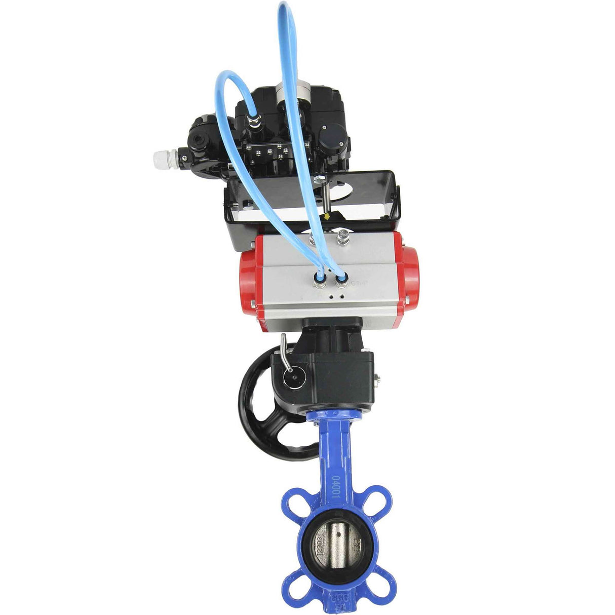 Water Butterfly Valve Elephant WBV1332N-2W-Fb-H body material - Cast iron GGG50, disk material - Stainless steel 316L, seal - NBR with pneumatic actuator DA, manual duplicator HDM and electropneumatic positioner with feedback Elephant YT-1000RSI