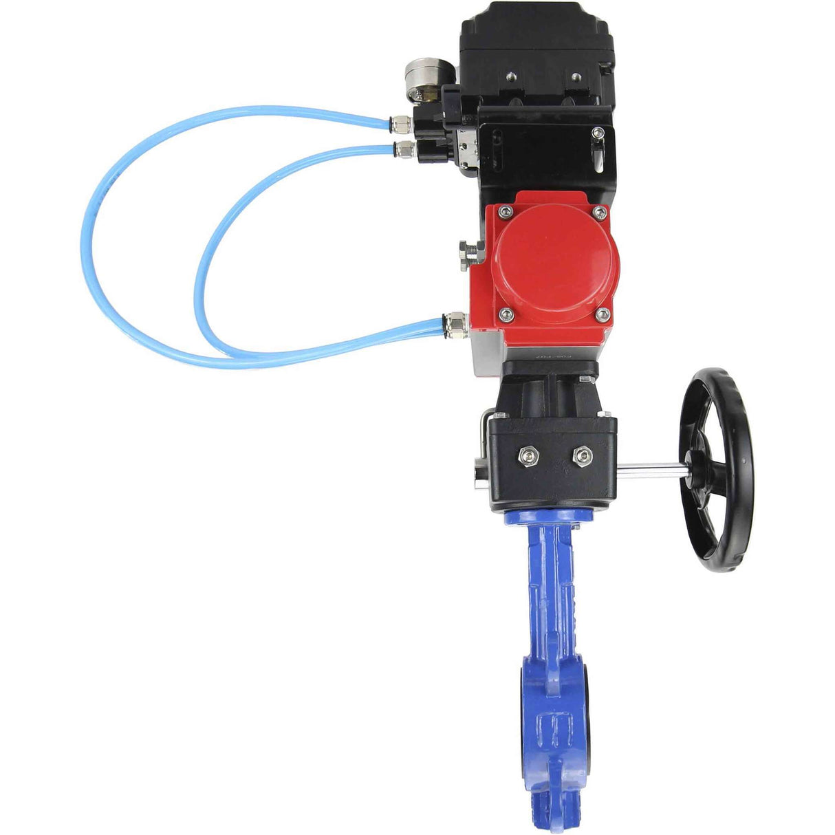 Water Butterfly Valve Elephant WBV1332N-2W-Fb-H body material - Cast iron GGG50, disk material - Stainless steel 316L, seal - NBR with pneumatic actuator DA, manual duplicator HDM and electropneumatic positioner with feedback Elephant YT-1000RSI