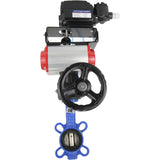 Water Butterfly Valve Elephant WBV1332N-2W-Fb-H body material - Cast iron GGG50, disk material - Stainless steel 316L, seal - NBR with pneumatic actuator DA, manual duplicator HDM and electropneumatic positioner with feedback Elephant YT-1000RSI