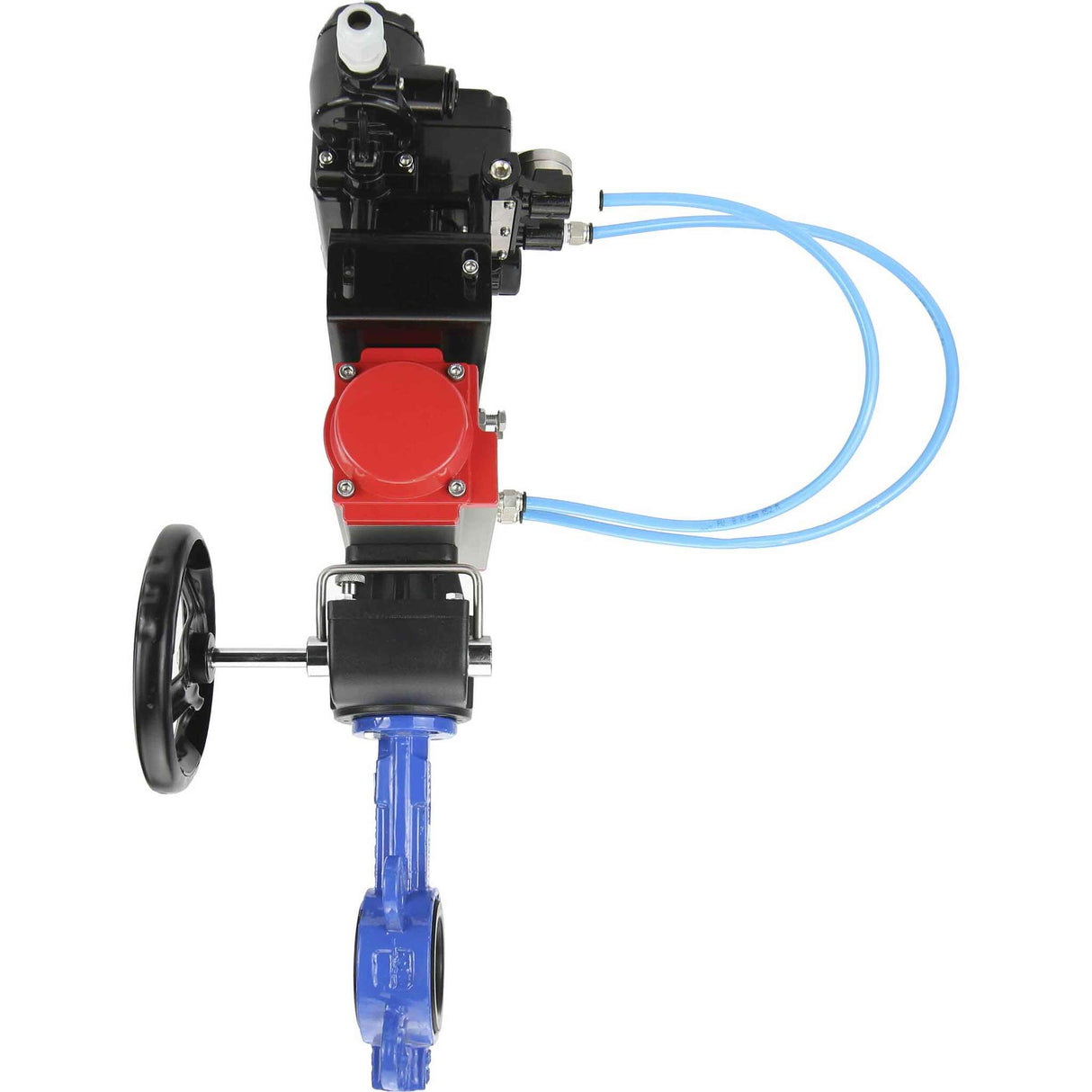 Water Butterfly Valve Elephant WBV1332N-2W-Fb-H body material - Cast iron GGG50, disk material - Stainless steel 316L, seal - NBR with pneumatic actuator DA, manual duplicator HDM and electropneumatic positioner with feedback Elephant YT-1000RSI