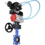 Water Butterfly Valve Elephant WBV1332N-2W-Fb-H body material - Cast iron GGG50, disk material - Stainless steel 316L, seal - NBR with pneumatic actuator DA, manual duplicator HDM and electropneumatic positioner with feedback Elephant YT-1000RSI