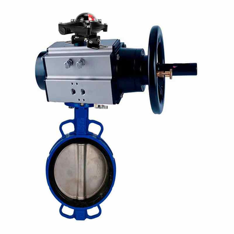 Water Butterfly Valve Elephant WBV1432E-2W-Fb body material - Cast iron GGG50/EN-GJS-500-7, disk material - Stainless steel AISI 316L/1.4404, seal - EPDM with pneumatic actuator double acting PA-DA-105-1, limit switch APL-510N-EX