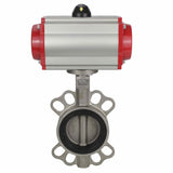 Water Butterfly Valve Elephant 316l-epdm-elephant-sa, body material - stainless steel AISI 316L, disk material - stainless steel AISI 316L, seal - EPDM, pneumatic actuator operated