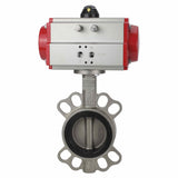 Water Butterfly Valve Elephant 316l-epdm-elephant-sa, body material - stainless steel AISI 316L, disk material - stainless steel AISI 316L, seal - EPDM, pneumatic actuator operated
