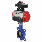 Water Butterfly Valve Elephant WBV1332N-2W-Fb-H body material - Cast iron GGG50, disk material - Stainless steel 316L, seal - NBR with pneumatic actuator SA, pneumatic distributor 4M310-08 220V and limit switch block APL-210N