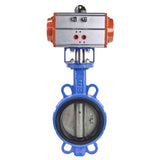 Water Butterfly Valve Elephant st-316l-epdm-elephant-sa, body material - carbon steel WCB, disk material - stainless steel AISI 316L, seal - EPDM, pneumatic actuator operated