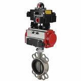 Water butterfly valve Elephant 316L-316L-VITON body material - stainless steel aisi 316l, disk material - stainless steel AISI 316L, seal - Viton with pneumatic actuator Elephant SA, pneumatic distributor 4M310-08 220V and limit switch block APL-410N EX