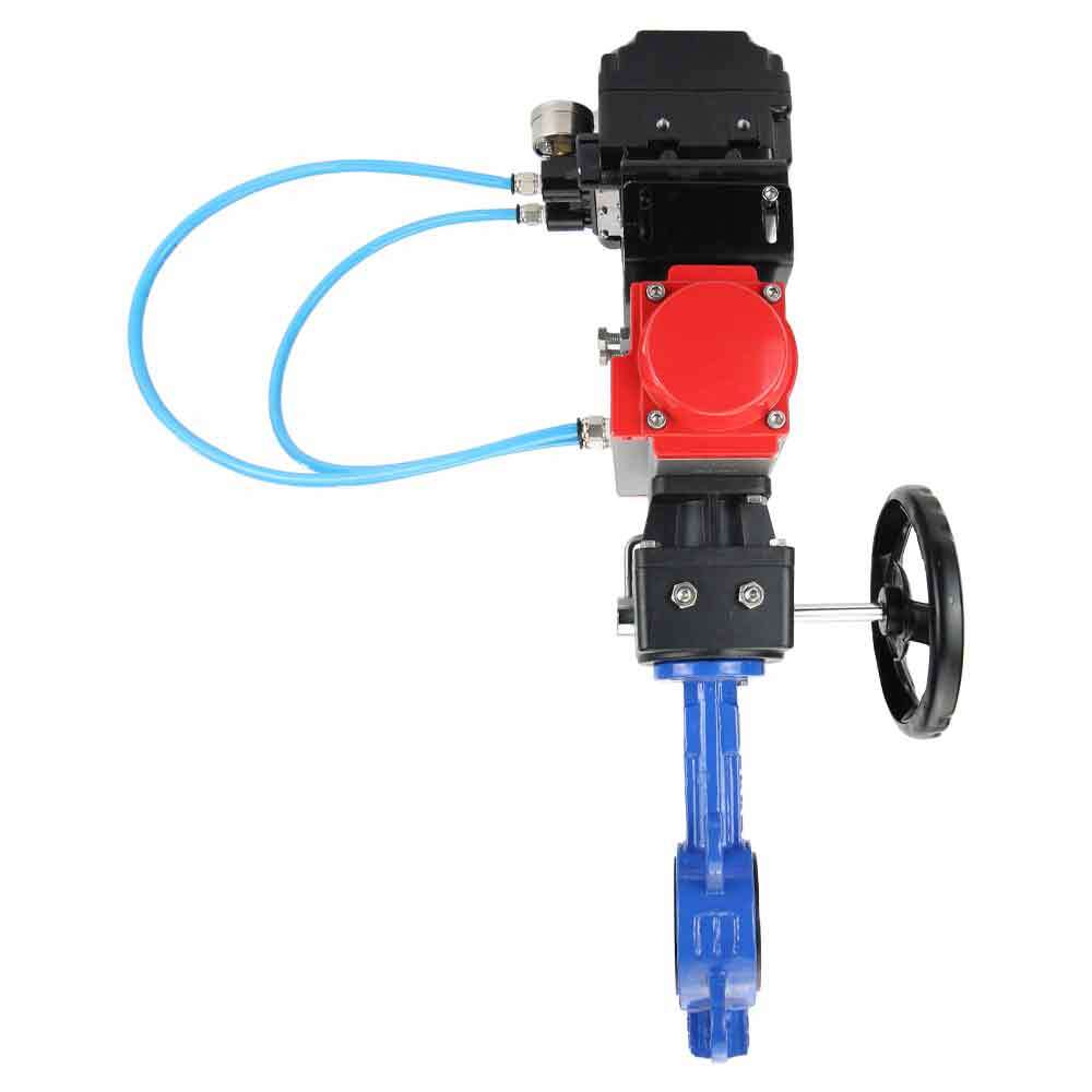 Water Butterfly Valve Elephant WBV1332N-2W-Fb-H body material - Cast iron GGG50, disk material - Stainless steel 316L, seal - NBR with pneumatic actuator DA, manual duplicator HDM and electropneumatic positioner without feedback Elephant YT-1000RSN