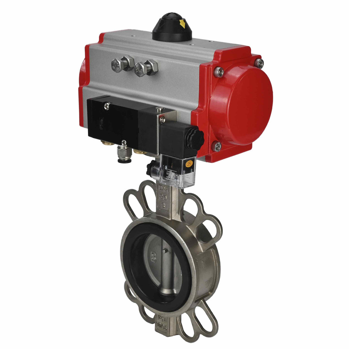 Water Butterfly Valve Elephant 316l-epdm-sa-4m310-110/220, body material - stainless steel AISI 316L, disk material - stainless steel AISI 316L, seal - EPDM, pneumatic actuator operated