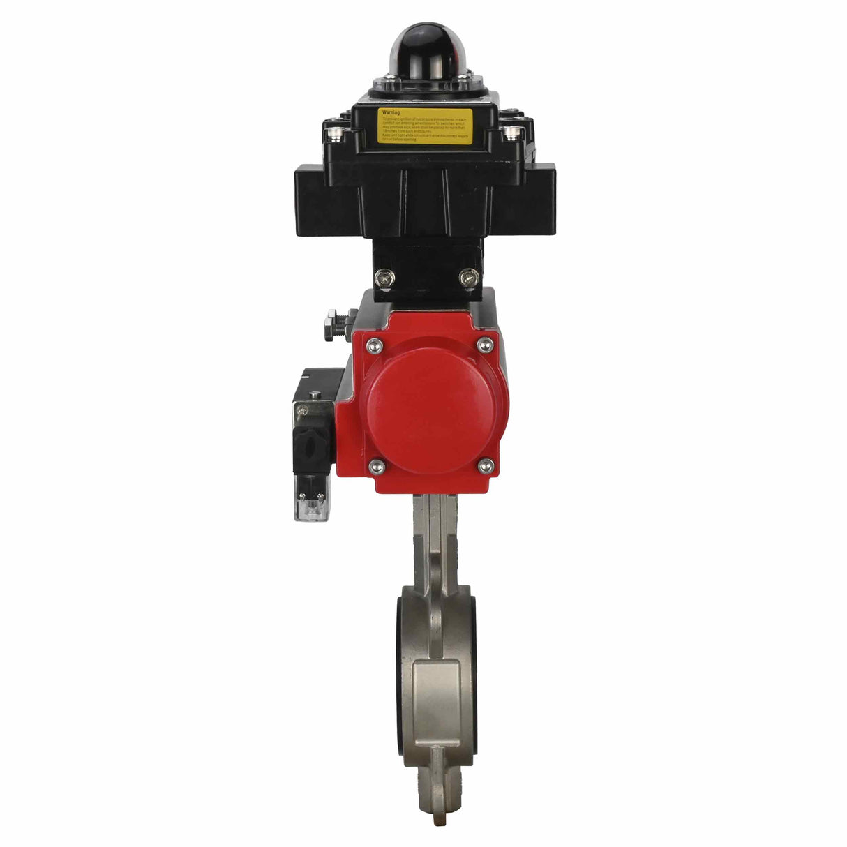 Water butterfly valve Elephant 316L-316L-VITON body material - stainless steel aisi 316l, disk material - stainless steel AISI 316L, seal - Viton with pneumatic actuator Elephant SA, pneumatic distributor 4M310-08 220V and limit switch block APL-410N EX