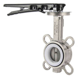 Water Butterfly Valve Elephant 316L-316L-PTFE 232PSI, body and disk material - stainless steel 316L, seal - PTFE, handwheel operated