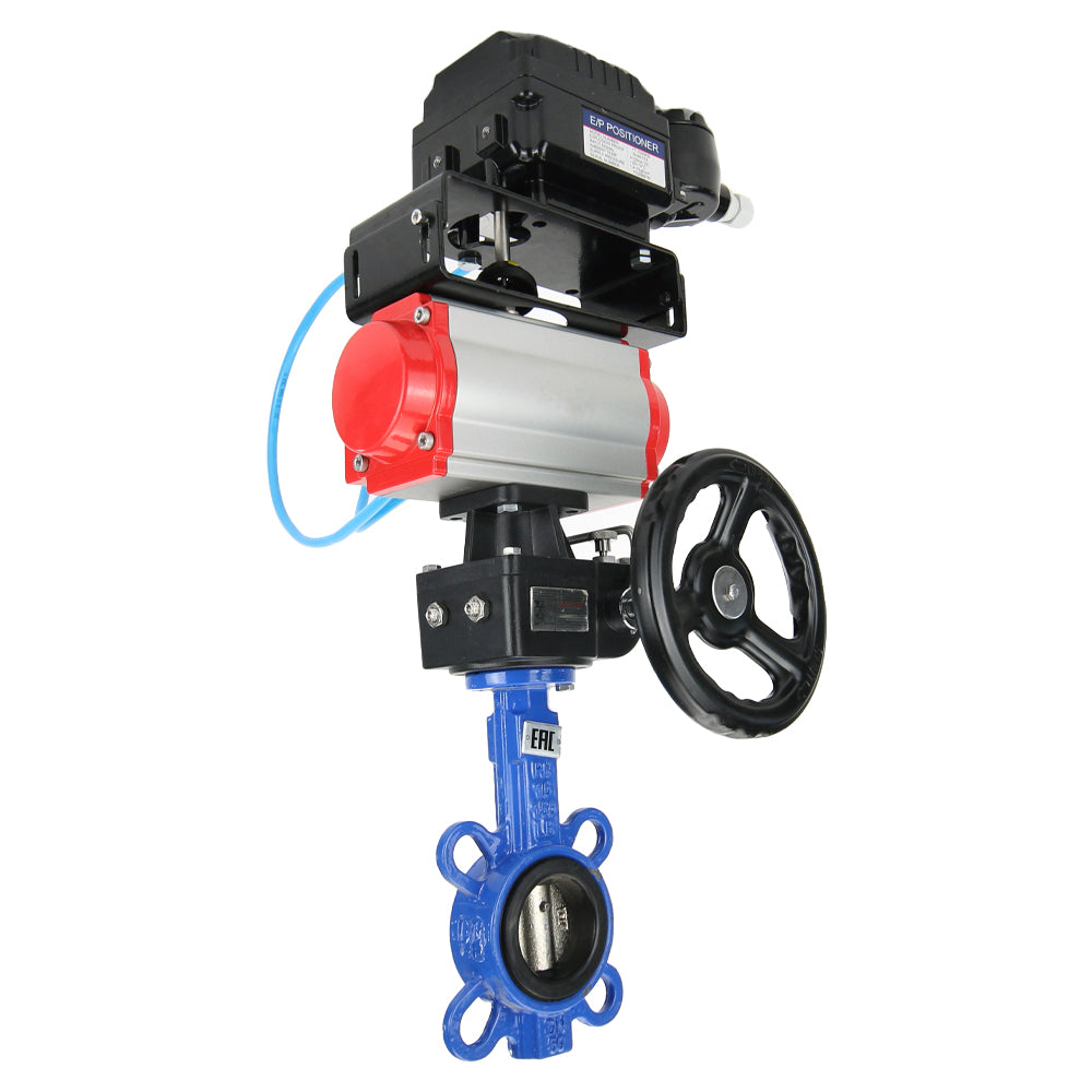 Water Butterfly Valve Elephant gg25-316l-nbr-elephant-sa-hdm-yt1000rsn, body material - cast iron GG25, disk material - stainless steel AISI 316L, seal - NBR, pneumatic actuator operated