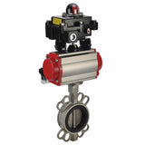 Water butterfly valve Elephant 316L-316L-VITON body material - stainless steel aisi 316l, disk material - stainless steel AISI 316L, seal - Viton with pneumatic actuator Elephant SA, pneumatic distributor 4M310-08 220V and limit switch block APL-410N EX