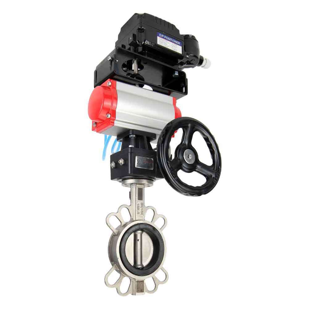 Water Butterfly Valve Elephant 316l-viton-da-hdm-yt1000rsn, body material - stainless steel AISI 316L, disk material - stainless steel AISI 316L, seal - VITON, pneumatic actuator operated