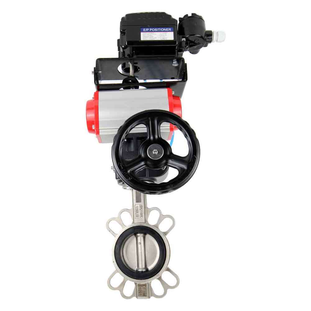 Water Butterfly Valve Elephant 316l-viton-da-hdm-yt1000rsn, body material - stainless steel AISI 316L, disk material - stainless steel AISI 316L, seal - VITON, pneumatic actuator operated