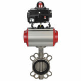 Water butterfly valve Elephant 316L-316L-VITON body material - stainless steel aisi 316l, disk material - stainless steel AISI 316L, seal - Viton with pneumatic actuator Elephant SA, pneumatic distributor 4M310-08 220V and limit switch block APL-410N EX