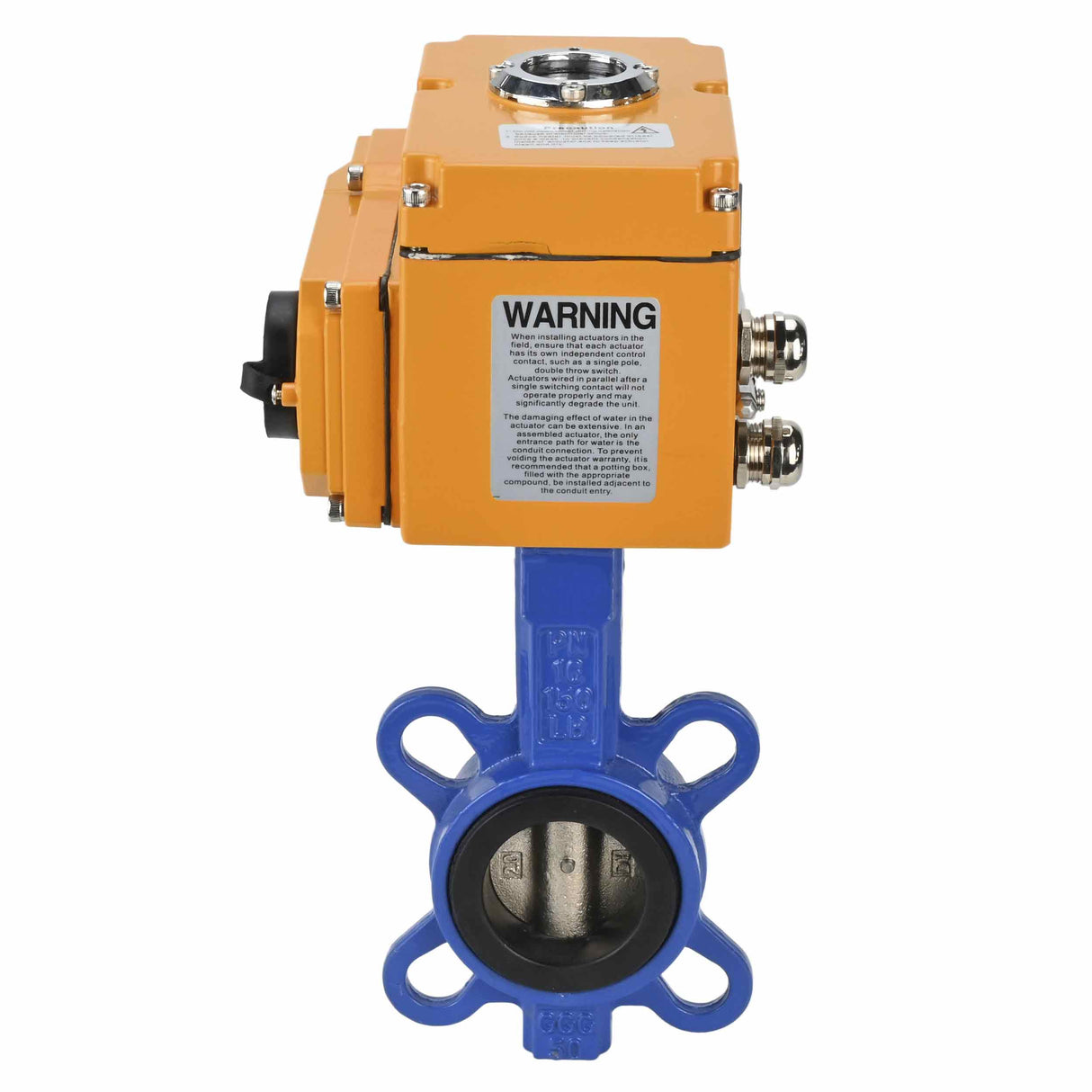 Water Butterfly Valve Elephant WBV1332N-2W-Fb-H body material - Cast iron GGG50, disk material - Stainless steel 316L, seal - NBR with electric actuator Elephant 24V