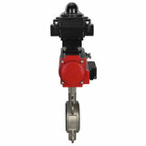 Water butterfly valve Elephant 316L-316L-VITON body material - stainless steel aisi 316l, disk material - stainless steel AISI 316L, seal - Viton with pneumatic actuator Elephant SA, pneumatic distributor 4M310-08 220V and limit switch block APL-410N EX