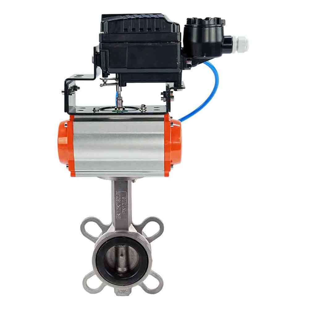 Water Butterfly Valve Elephant 316l-viton-elephant-da-yt1000rsi, body material - stainless steel AISI 316L, disk material - stainless steel AISI 316L, seal - VITON, pneumatic actuator operated