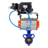 Water Butterfly Valve Elephant al-316l-epdm-elephant-sa-yt1000rsn, body material - aluminium alloy, disk material - stainless steel AISI 316L, seal - EPDM, pneumatic actuator operated