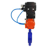 Water Butterfly Valve Elephant st-316l-ptfe-elephant-da-yt1000rsi, body material - carbon steel WCB, disk material - stainless steel AISI 316L, seal - PTFE, pneumatic actuator operated