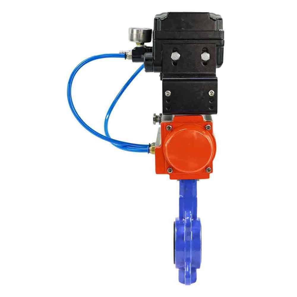 Water Butterfly Valve Elephant wcb-316l-viton-elephant-sa-yt1000rsi, body material - carbon steel WCB, disk material - stainless steel AISI 316L, seal - VITON, pneumatic actuator operated