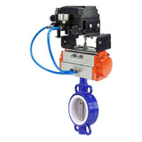 Water Butterfly Valve Elephant st-316l-ptfe-elephant-sa-yt1000rsi, body material - carbon steel WCB, disk material - stainless steel AISI 316L, seal - PTFE, pneumatic actuator operated